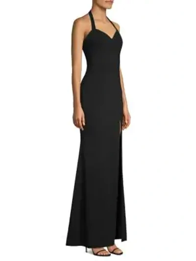 Shop Likely Claire Halter Gown In Black