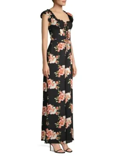 Shop Likely Marlena Floral Jumpsuit In Black Multi