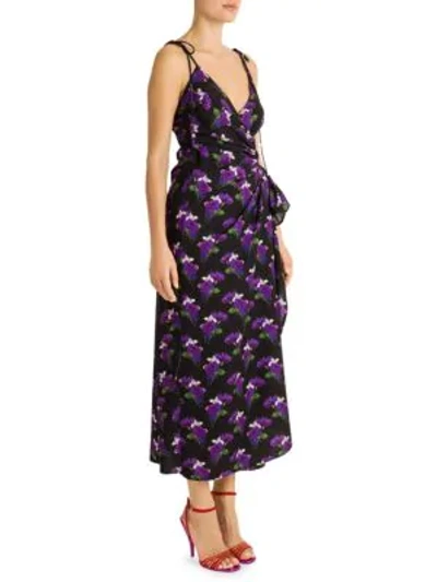 Shop Attico Women's Lady Floral Slip Dress In Purple