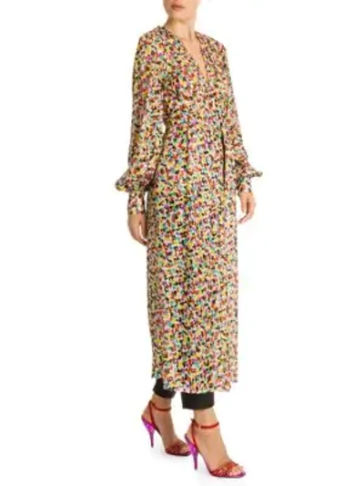 Shop Attico Spotted Print Cher Robe Dress In Multi