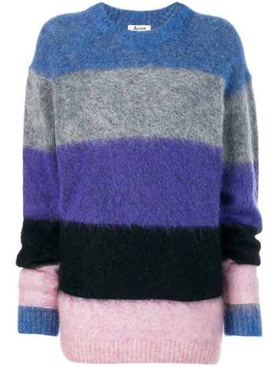 Shop Acne Studios Albah Striped Sweater - Blue