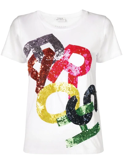 Shop P.a.r.o.s.h . Sequin Logo T-shirt - White