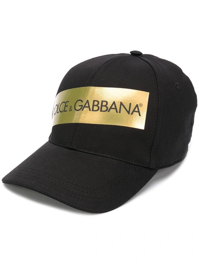 Shop Dolce & Gabbana Logo Print Baseball Cap - Black