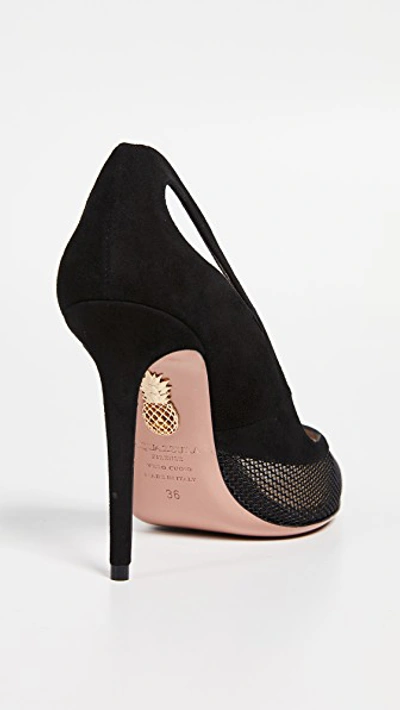 Shop Aquazzura Shiva Mesh Pumps In Black