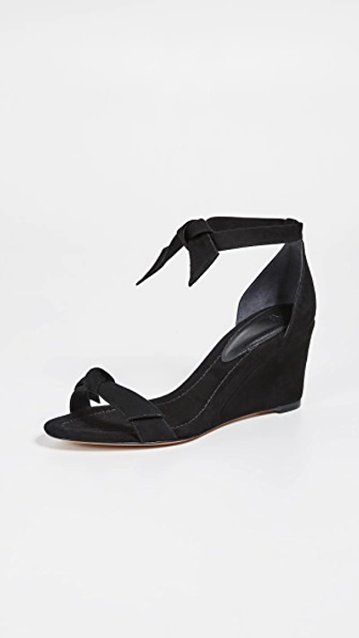 Shop Alexandre Birman Clarita Demi 75mm Wedge Sandals In Black/natural