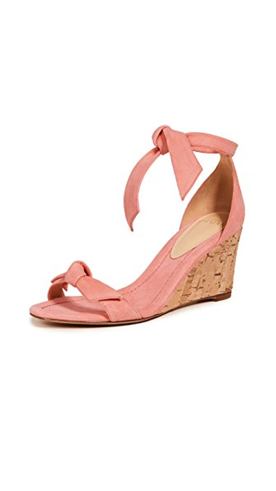 Shop Alexandre Birman Clarita Demi 75mm Wedge Sandals In Papaya/natural