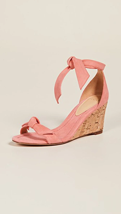 Shop Alexandre Birman Clarita Demi 75mm Wedge Sandals In Papaya/natural