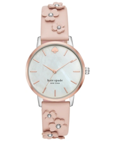 Shop Kate Spade New York Women's Metro Pale Vellum Leather Strap Watch 34mm