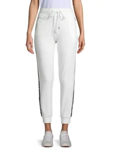 Shop Karl Lagerfeld Logo Jogger Pants In Soft White