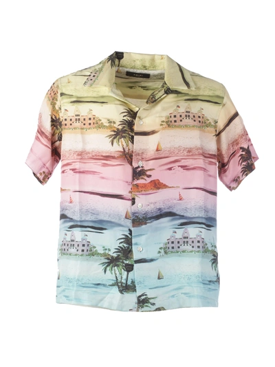 Shop Amiri Beach Print Shirt In Rainbow