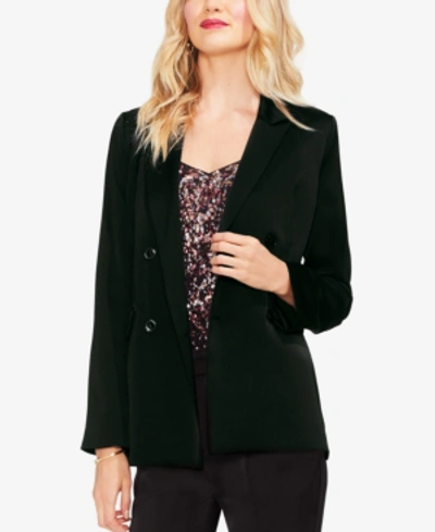 Shop Vince Camuto Double-breasted Blazer In Rich Black