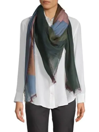 Shop Valentino Fray-trimmed Scarf In Emerald