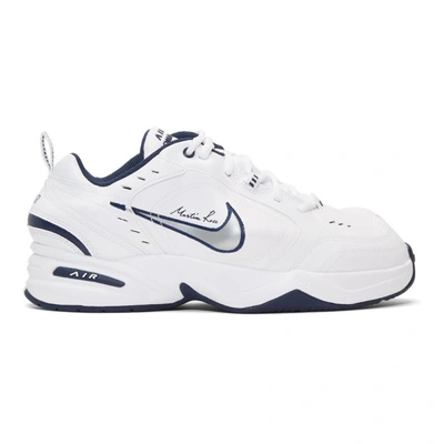 Shop Nike Lab White Martine Rose Edition Air Monarch Iv Sneakers In 100whtslvna