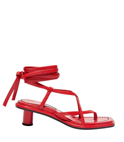 Shop Proenza Schouler Strappy Mid Heel Sandals In Poppy