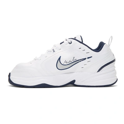 Nike White X Martine Rose Air Monarch Iv Sneakers In White/metal | ModeSens