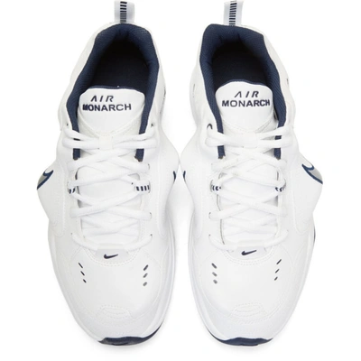 Shop Nike Lab White Martine Rose Edition Air Monarch Iv Sneakers In White/metal