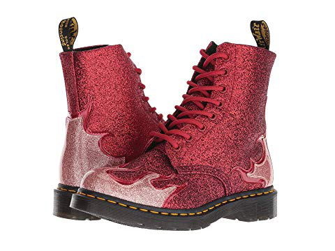 red sparkly doc martens