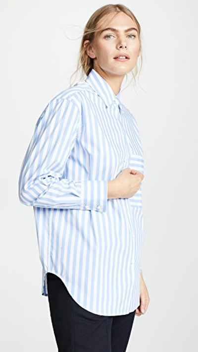 Shop Ayr The Deep End Button Down Shirt Blue/white