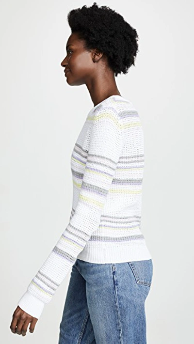 Shop Autumn Cashmere Stripe Crew Sweater In Pastels Combo