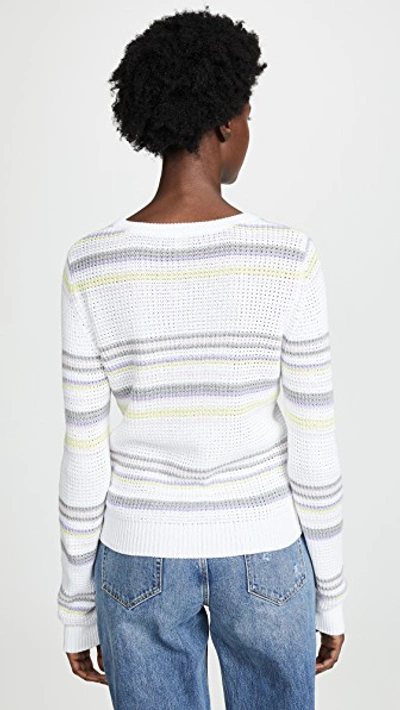 Shop Autumn Cashmere Stripe Crew Sweater In Pastels Combo