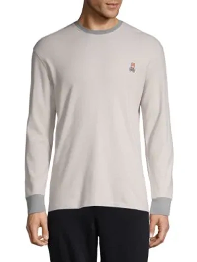 Shop Psycho Bunny Apex Ribbed Colorblock Long-sleeve Tee In Pewter