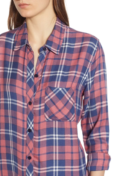 Shop Rails Hunter Plaid Shirt In Rust Indigo White