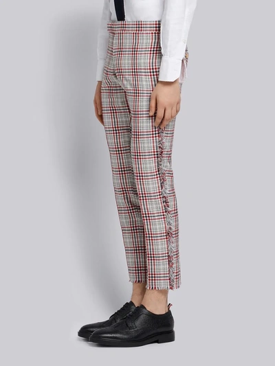 Shop Thom Browne Frayed Shadow Prince Of Wales Trouser In Multicolour