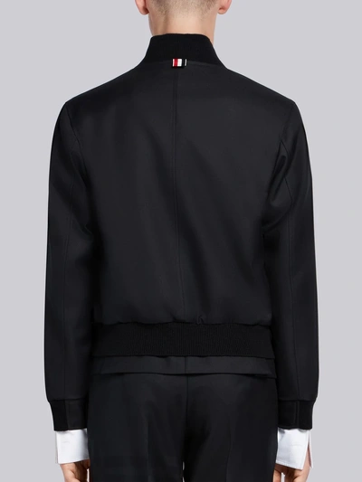 Shop Thom Browne 4-bar Sateen Stripe Blouson Jacket In Black