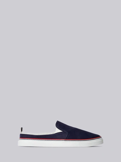 Shop Thom Browne Shearling Lining Trainer Slide In Blue