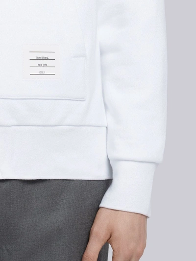 Thom Browne Zip-up Pullover With Adjustable Hood And Patch Logo In White