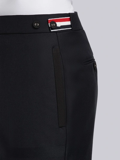 Shop Thom Browne Sateen 4-bar Silk Tipping Trouser In Black