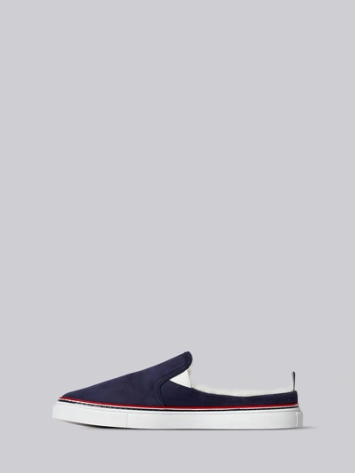 Shop Thom Browne Shearling Lining Trainer Slide In Blue