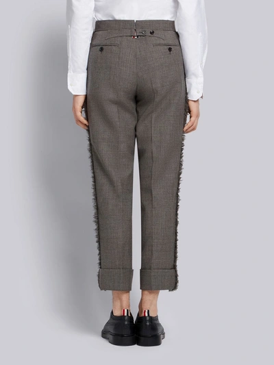 Shop Thom Browne Frayed Edge Classic-fit Trouser In Grey