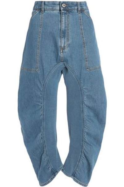 Shop Stella Mccartney Cropped High-rise Straight-leg Jeans In Mid Denim