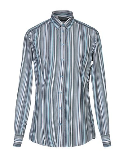 Shop Dolce & Gabbana Striped Shirt In Grey