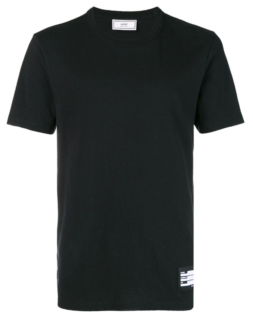 Ami Alexandre Mattiussi T-Shirt With Name Tag In Black | ModeSens