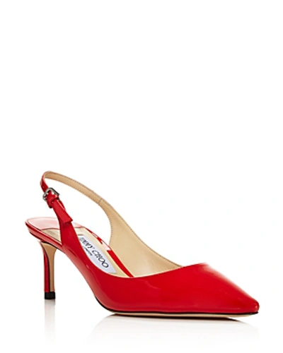 Shop Jimmy Choo Women's Erin 60 Slingback Pumps In Chilli Patent Leather