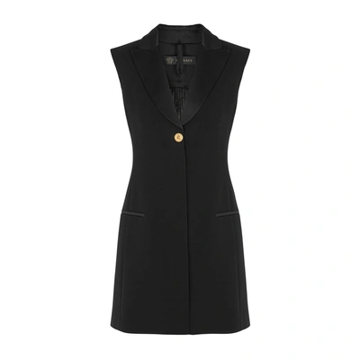 Shop Versace Black Bead-embellished Blazer Dress