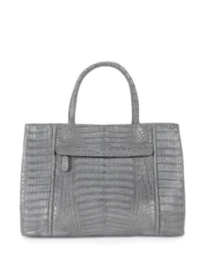Shop Nancy Gonzalez Crocodile Leather Tote Bag In Grey
