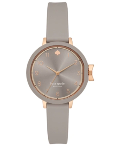 Shop Kate Spade Women's Park Row Gray Silicone Strap Watch 34mm In Grey