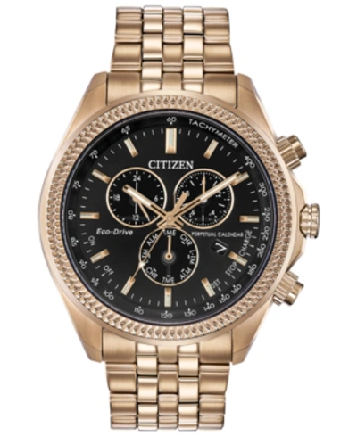 Shop Citizen Eco-drive Men's Chronograph Brycen Gold-tone Stainless Steel Bracelet Watch 44mm