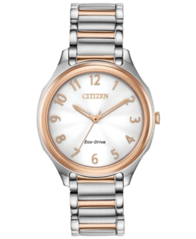 Shop Citizen Eco-drive Women's Ltr Two-tone Stainless Steel Bracelet Watch 35mm