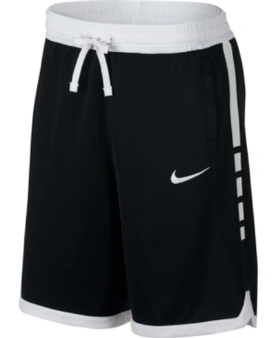 Shop Nike Men's Dri-fit Elite Basketball Shorts In Black/white