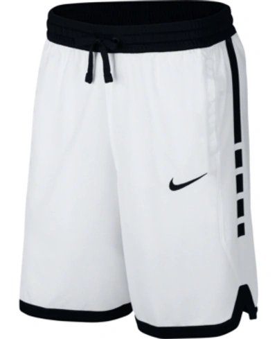 Shop Nike Men's Dri-fit Elite Basketball Shorts In White/black
