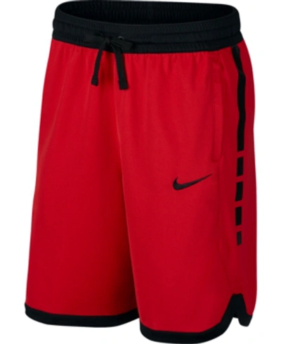 Shop Nike Men's Dri-fit Elite Basketball Shorts In Red/black