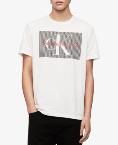 Shop Calvin Klein Jeans Est.1978 Men's Monogram Logo T-shirt In Brilliant White