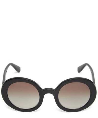 Shop Miu Miu Chunky Round Sunglasses In Black