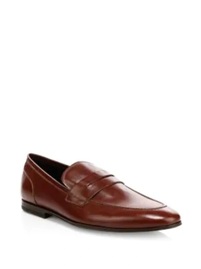 Shop Paul Smith Chilton Leather Penny Loafers In Dark Brown