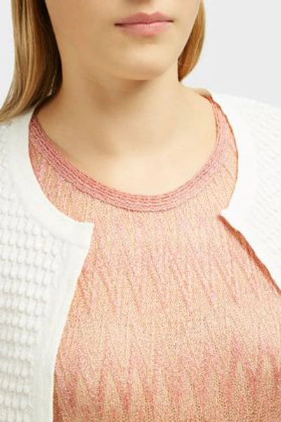 Shop Missoni Cropped Lurex Cardigan In Ivory