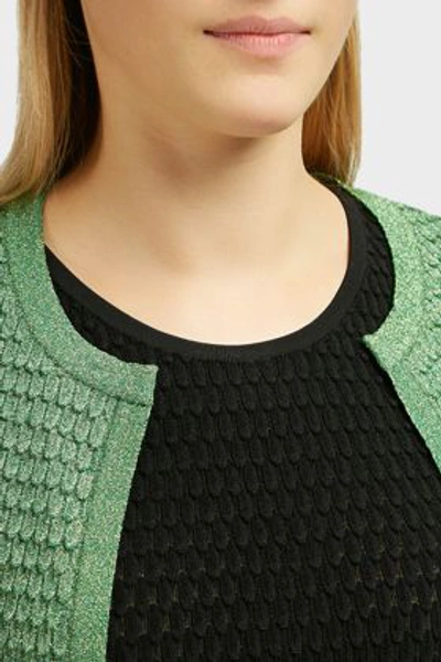 Shop Missoni Cropped Lurex Cardigan In Green